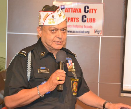 Al Serrato, District Commander for Thailand and Cambodia VFW Posts provides some history on the VFW to the PCEC and describes many of the services they offer to US veterans.