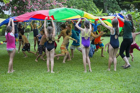 Party games are a big hit with all the children.