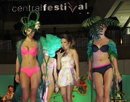 Models strut down the catwalk in the latest Sabina Bikini fashions as Naan Lalita and Fah Tikamporn from The Voice Thailand television show.