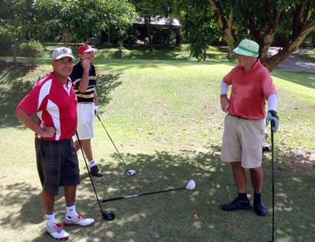 Martin, Neil & Jeff wait in the shade at Plutaluang.
