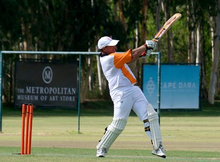 Pattaya captain Simon Philbrook hits out during PCC’s thrilling run chase.