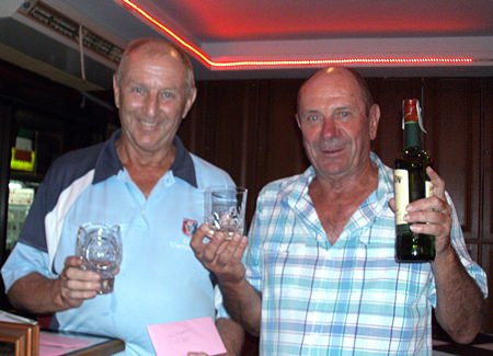 Player of the month Colin Davis (left) with monthly medal winner JP Maffray.