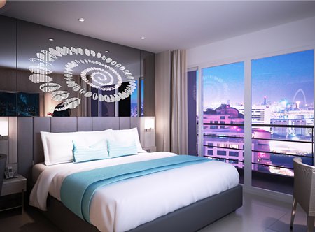 The hotel will offer a choice of a king-size bed or two double beds in each room.