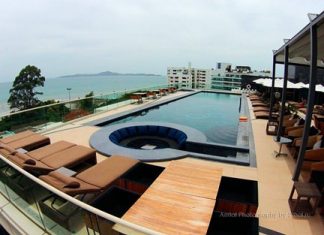The rooftop pool at Centara Grand Phratamnak Pattaya.