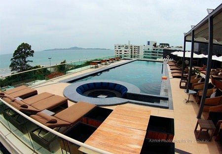 The rooftop pool at Centara Grand Phratamnak Pattaya.