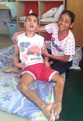 Tewid and his mother at the Camillian Home.