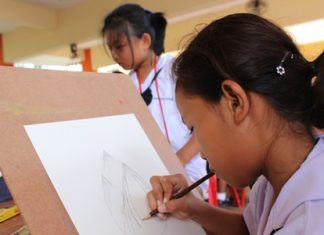 Extra concentration and a steady hand are needed to create a good drawing.