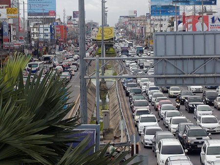 The current situation on Sukhumvit Road in Pattaya.