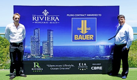 Riviera Group’s Winston Gale (left) with Thai Bauer Managing Director Mike Sinkinson.