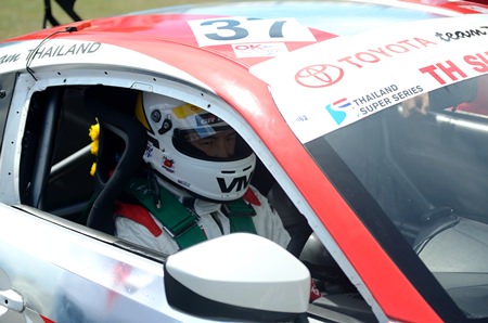 Manat Kulapalanont of the Toyota Team Thailand waits on the start grid for the Super 2000 race 3.