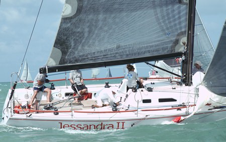 Jessandra on their way to another win in the IRC Racing II class. (Photo by Cape Panwa Hotel Phuket Raceweek)
