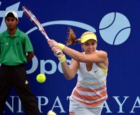 Germany’s Sabine Lisicki is shown in action at the 2013 PTT Pattaya Open.