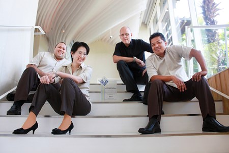 (L to R) Sean Craig, Director of Finance; Phatrarika Phatraprasit, Director of Business Development; Rudolf Troestler, General Manager; and Montree Sattham, Director of Human Resources.