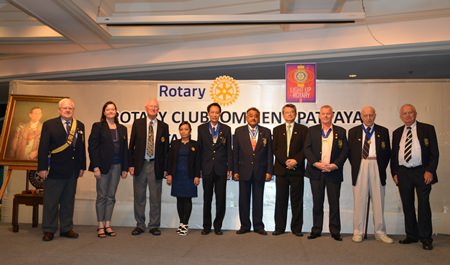 The line-up of the board of directors of the Rotary Club of Jomtien-Pattaya.
