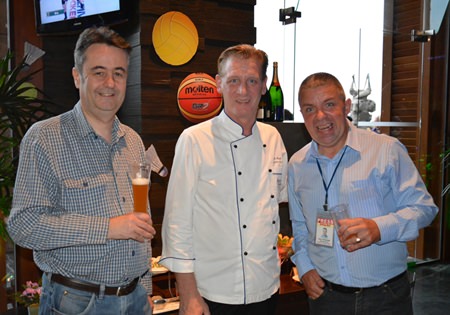 (L to R) Mark Butters, Director, RSM Advisory Thailand Ltd., Colin Grant, Executive Chef of the Centara Grand Mirage Beach Resort and Paul Strachan, PMTV Productions Manager.