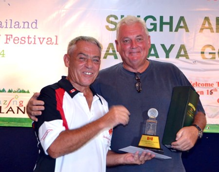 Low gross for the day was won by Lumpy Russell (right).