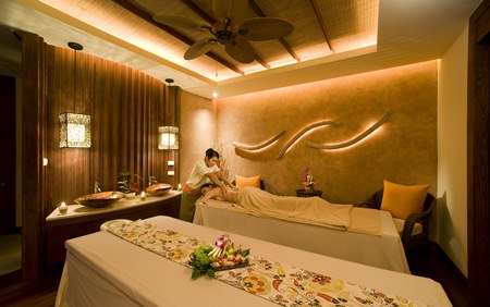 One of the luxurious treatment rooms at the spa.