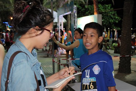 12-year-old Banglamung student Wichaya Kamorawong said he couldn’t sleep well the night before the fun run.