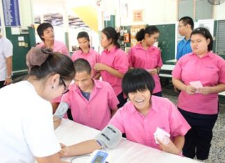 Students at the Redemptorist School for the Blind were given free health checkups on July 29.