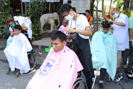 Jutamat Beauty School provided free haircuts.