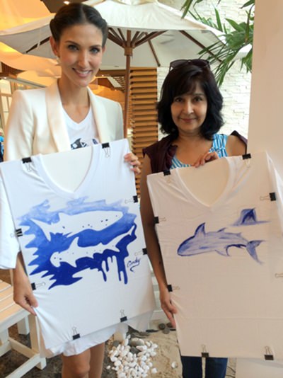 The painting skills are oceans apart but it was good fun.  Cindy Bishop with Sue from PMTV.
