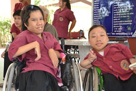 Sakulthip Chairam (left) and Yuwadee Saelee (right) may have been limited in physical ability, but not in spirit.