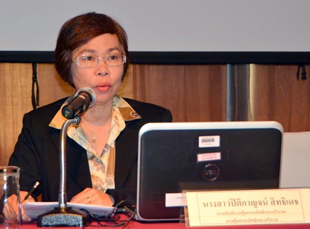 Phitikarn Sittidej, deputy director of the ministry’s Department of Rights and Liberties Protection, chaired the Justice Ministry seminar in Pattaya.