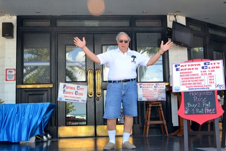 Wilson Fletcher greets new visitors with open arms at the PCEC regular Sunday meeting at the Amari Resort’s Tavern by the Sea Restaurant where all are welcome to attend to enjoy a good breakfast and listen to an interesting speaker on subjects of interest to Expats.