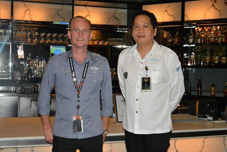 John Manley, the Executive Assistant Manager of the Hard Rock Pattaya and Hard Rock’s F&B Operations Manager Zack Ngamsmai.
