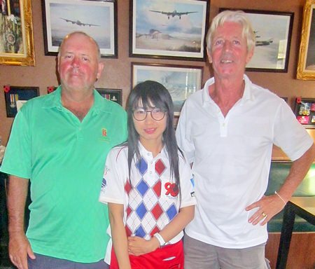 Flight winners Bob Watson and Patrick Poussier with one of Bert’s finest.