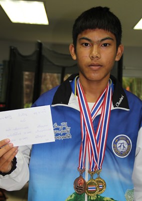 A cash bonus to go with three gold medals in the swimming event.