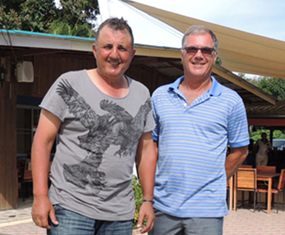 Wally Panichi (left) with Kim Danboise, the day’s two runner-ups at Laem Chabang.