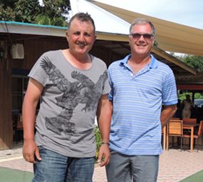 Wally Panichi (left) with Kim Danboise, the day’s two runner-ups at Laem Chabang.