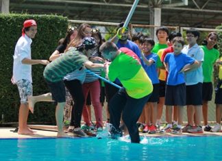 GIS Principal Dr Stuart Tasker walks the plank - but takes a pirate with him!