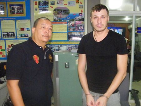Russian fugitive Andrey Tsirp (right) has been arrested in Pattaya and will be deported to face robbery charges in his homeland.