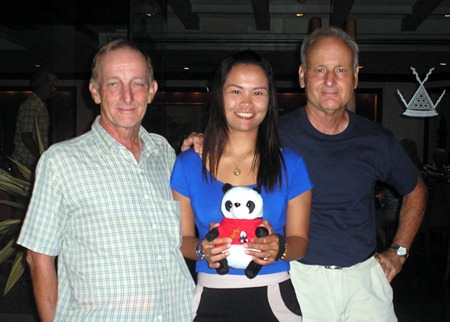 Left-right: Chris Voller, Miss Nut and Colin James.