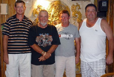 Rob Lamond flanked by Jesper Hansen, Andrew Purdie and Tony “Tiny” Campbell.