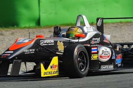 Stuvik waves to fans on his victory lap at the Monza race circuit in Italy, Sunday, Sept. 28.