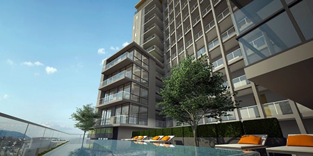 An artist’s rendering shows the completed 20-storey development.