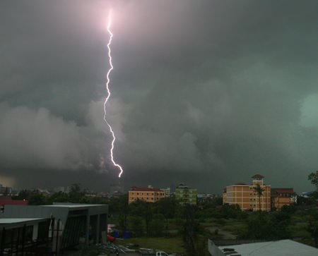 Photo taken from the Pattaya Mail offices on Thepprasit Road, facing towards Pattaya Beach. (Photo by Thanawat “King” Suansuk)