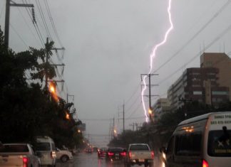 A major lightening storm swept over Pattaya on Halloween, and at least one bolt struck an ungrounded radio tower in East Pattaya, causing a fire that gutted the house under it.