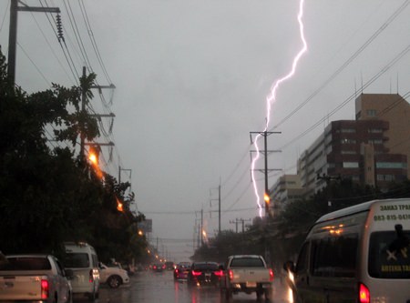 A major lightening storm swept over Pattaya on Halloween, and at least one bolt struck an ungrounded radio tower in East Pattaya, causing a fire that gutted the house under it.
