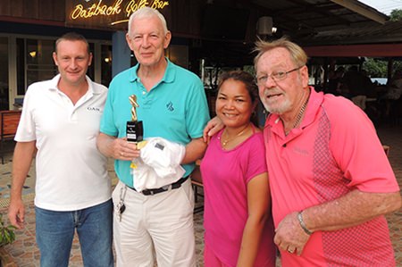 From left: Greg Hirst from DeVere with John Stafford, Eng & Tony Aslett.