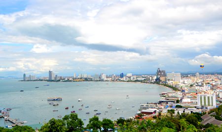 Pattaya Beach from atop Pratamnak Hill.