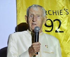 Archie Dunlop BEM was so impressed he has already booked his 93rd birthday party in September 2015 at Baan Souy Resort.