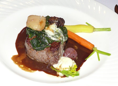 The main course was a grain fed Charolaise fillet from Australia.