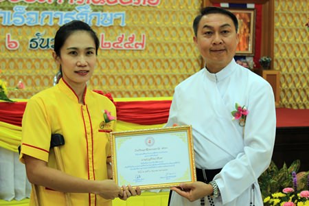 Sureerat Sridech was rewarded for her hard work in becoming the best Computer and Business Administration student.