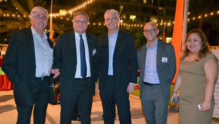 (L to R) Frank Holzer, Director ASEAN Manufacturing Finance of GM Thailand; Australian Ambassador H.E. Paul Robilliard; Brendan Daly, General Manager of Amari Pattaya; Ben Giles, Counsellor (Commercial) and Trade Commissioner of the Australian Embassy; and Pichaya Nitikarn, PR Manager of the Amari Pattaya.