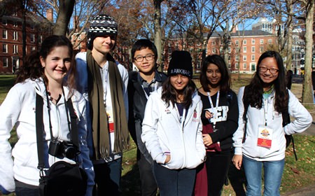 The dynamic six thoroughly enjoyed their tour of Harvard University.