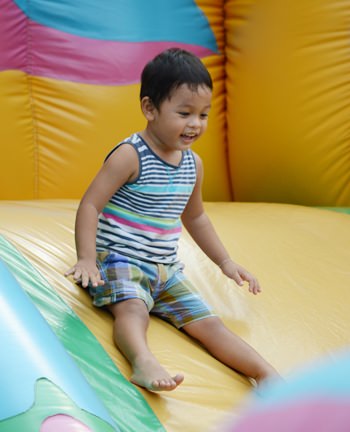 A bouncy castle was a popular draw at the GIS event.